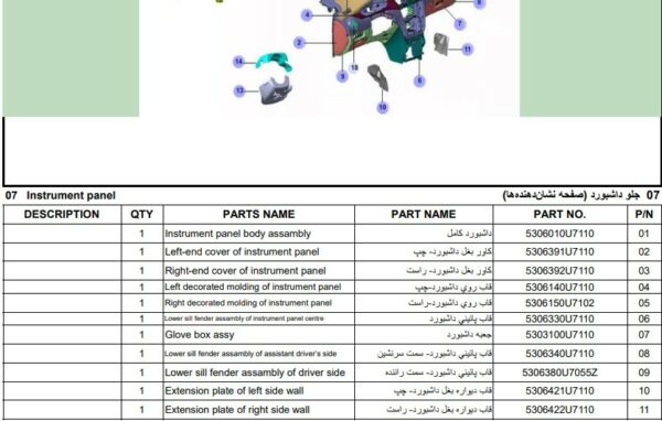 تصویر PDF فارسی کاتالوگ شماره فنی قطعات جک J5 | JAC J5